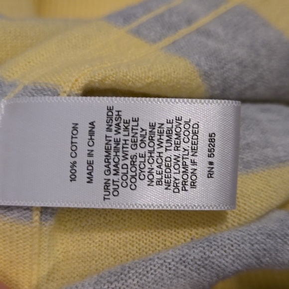 Express Cardigan Sweater. Size: Medium. Gray and Yellow stripes - Picture 3 of 3